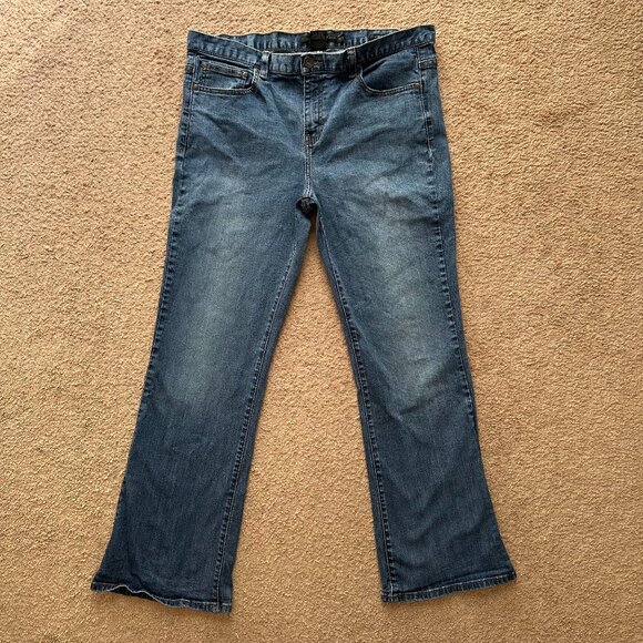 Calvin Klein Jeans Womens 16 33x31 Mid Rise Flare Fit Blue Medium Wash Denim - Picture 2 of 13